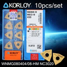 WNMG080408-HM NC3020 10 шт./компл. KORLOY CNC карбида вставки NC3020 обработки стали