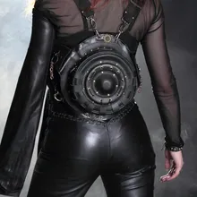 Готический стимпанк эксклюзивный Хэллоуин Ретро Рок-мешок ПУ кошелек рюкзак унисекс Горячая Мода