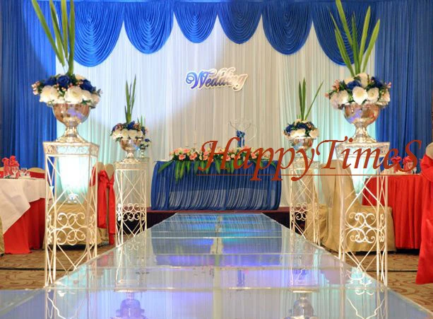 

3*6M Wedding curtain backdrop with detachable swag beautiful petticoat on top,Ice slik fabric,banquet backdrop