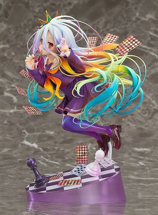 No Game No Life 3 1/8 окрашенная фигурка sro сексуальная девушка Shiro покер шахматы Гараж Набор Brinquedos аниме фигурка игрушки 20 см