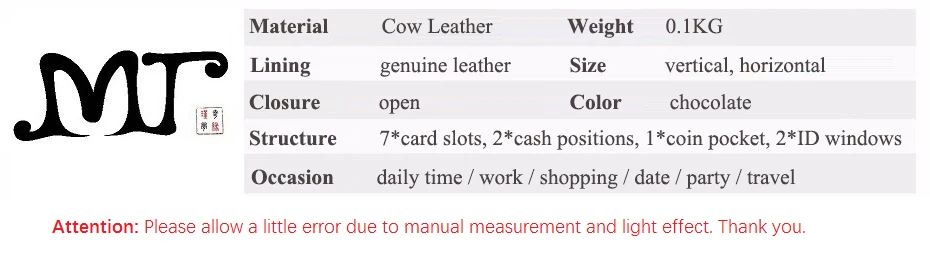 MJ Male Wallets Vintage Genuine Leather Bi-Fold Men's Wallet Card Holder Short Purse Coin Pocket ID Photo Window Wallet for Men (1)