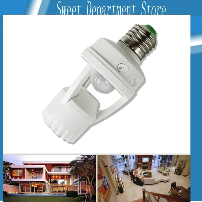 

110V-240v 360 Degrees 60W PIR Induction Motion Sensor IR infrared Human E27 Plug Socket Switch Base Led Bulb light Lamp Holder