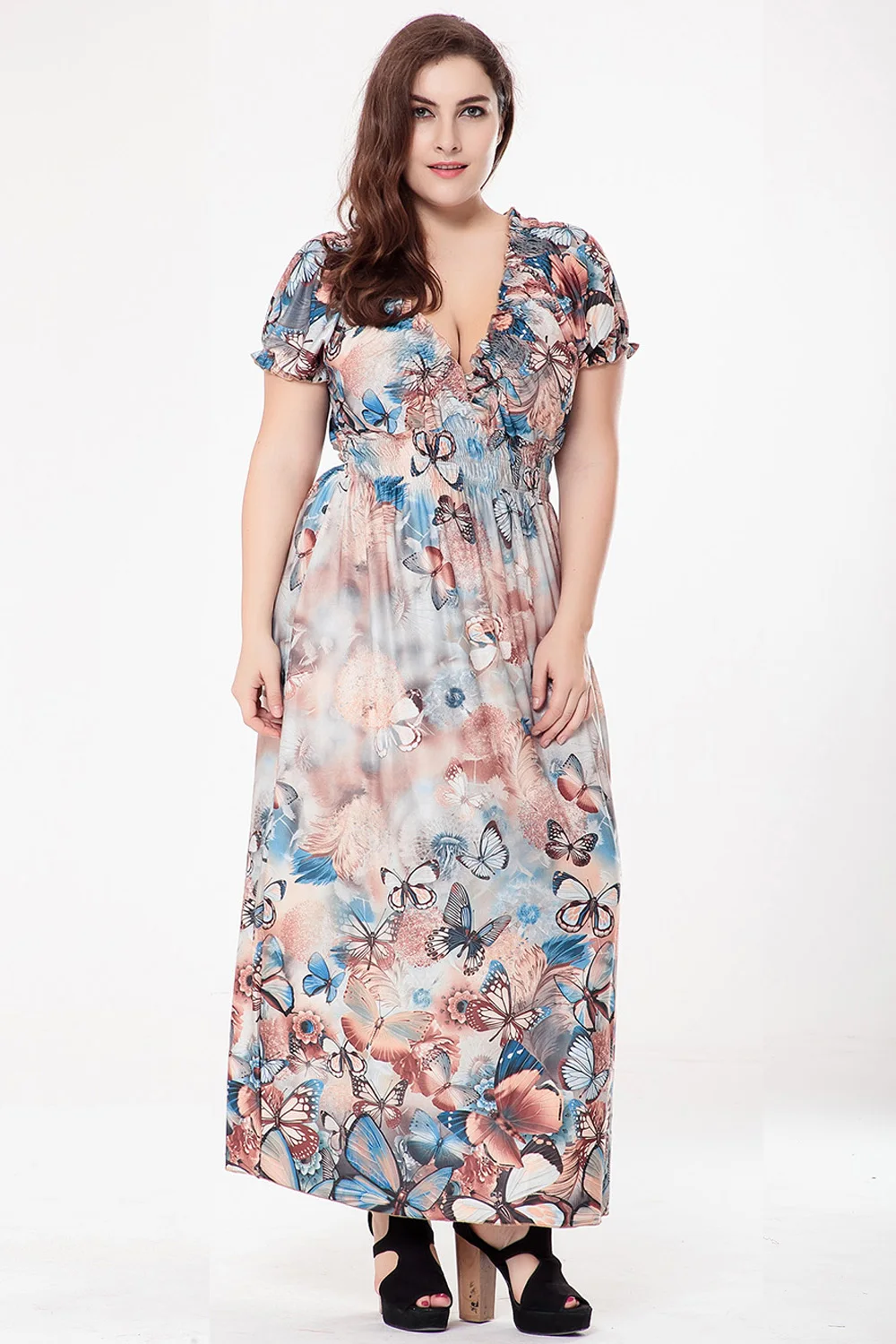 Clobee robe femme ete, большие размеры, 6XL, женское длинное платье с принтом, украинский длинный кардиган большого размера, платья vestidos, сексуальное пляжное летнее платье