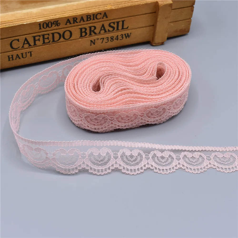 10 ярдов красивое кружево, лента, тесьма 22 мм кружевная отделка Ткань DIY Вышитые белые кружева отделка для шитья аксессуары украшения - Цвет: Shell pink
