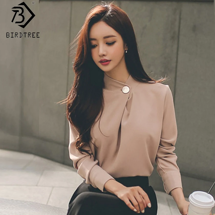

2019 Summer New Fashion Shirt Long-sleeved Women's Korean Version Of The Ladies' Collar Temperament Wild Loose Hot sale T96613C