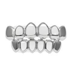 6 зуб позолоченные хип-хоп золотые Серебристые капы для зубов с алмазными стоматологические украшения Ортодонтические подтяжки
