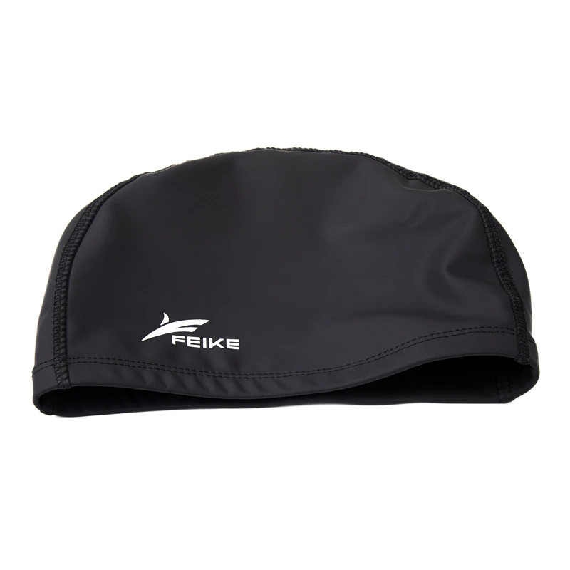 Men Women Adults Free Size Elastic Waterproof PU Fabric Swim Cap Long Hair Ears Protection Hat Sports Swim Pool Hat Swimming Cap