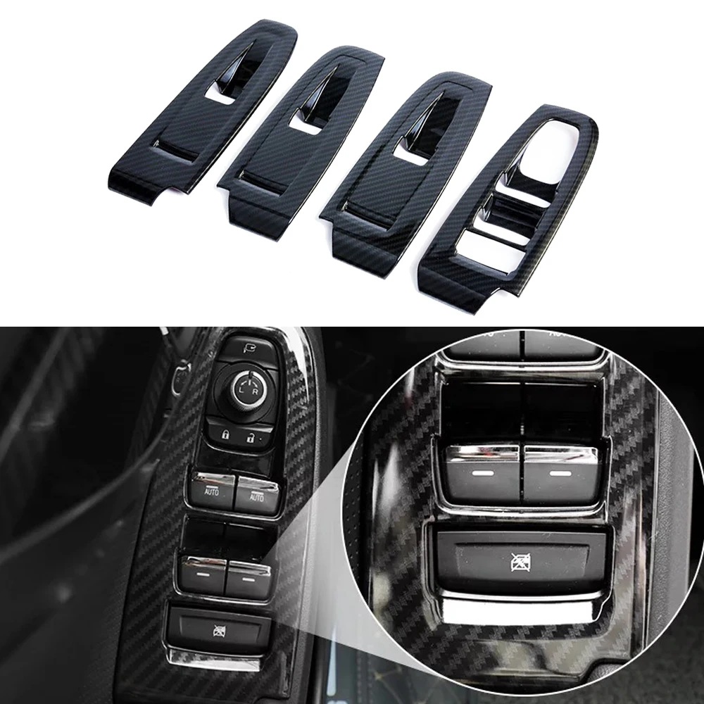 Us 20 24 19 Off Jeazea 4pcs Abs Carbon Fiber Interior Door Window Lift Button Switch Panel Cover Trim Molding For Subaru Xv Crosstrek 2018 Lhd In