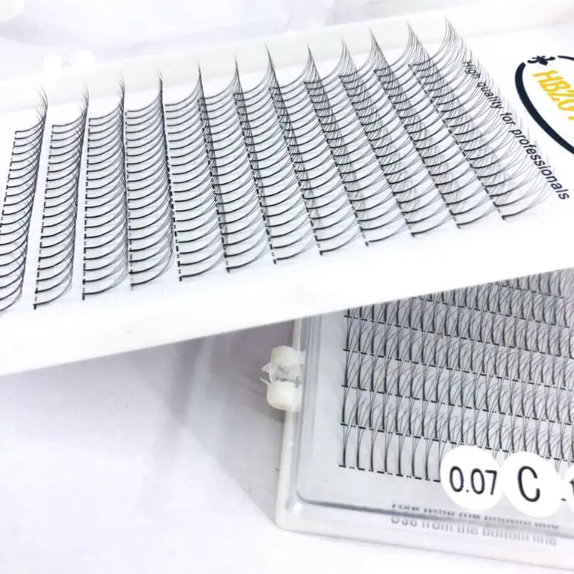 

12 rows 240 bundles 3D False Eyelashes Fans Single Root Volume Clustered Eyelashes Safe Long Black Professional Fake Mink Lashes