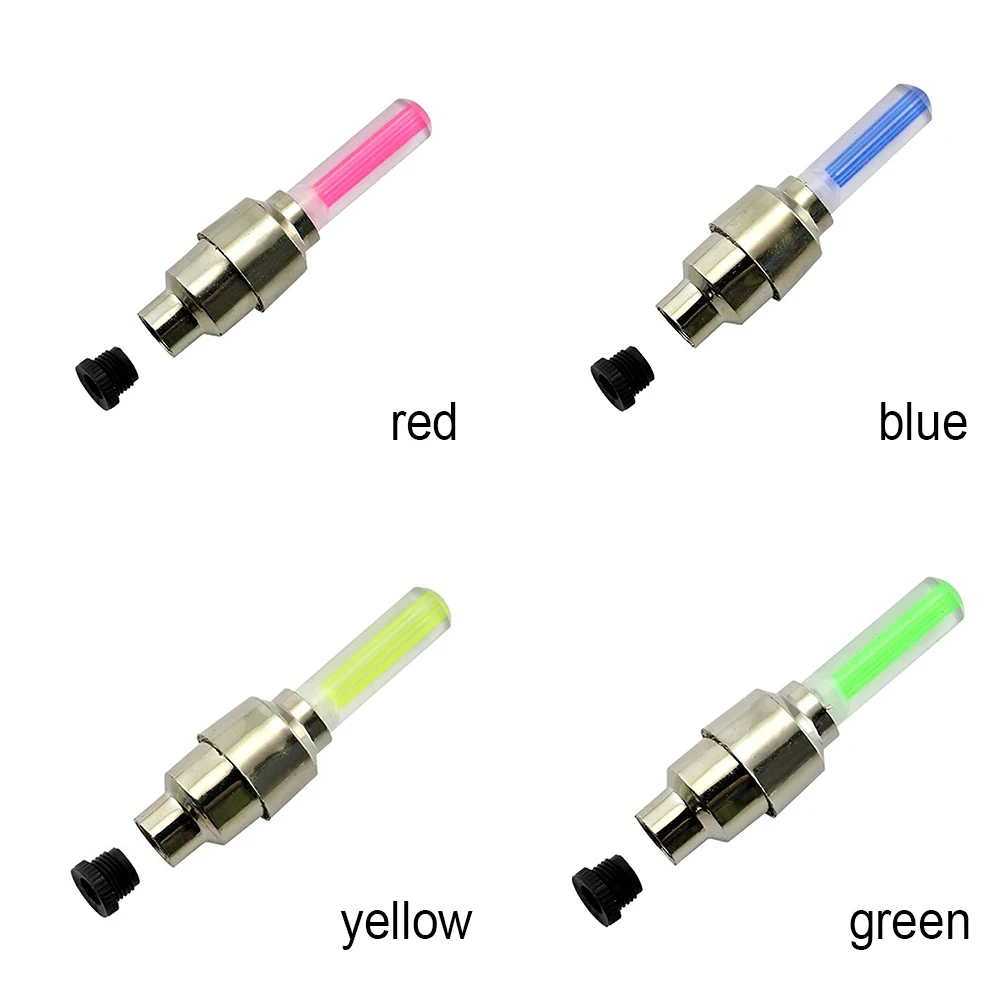 Best 2Pcs Colorful Flash LED Lights Bike Bicycle Car Wheel Tire Stem Cap Safety Light 3