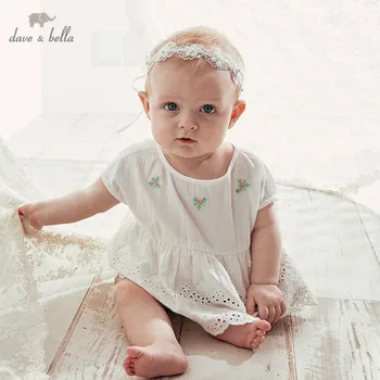 

DBH10825 Dave bella new born baby girls fashion jumpsuits cute floral infant toddler clothes children summer romper 1 piece