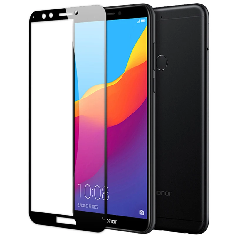 Защитное стекло на весь экран для Huawei Honor 7a 7c pro 7x закаленное c x|Защитные стёкла и