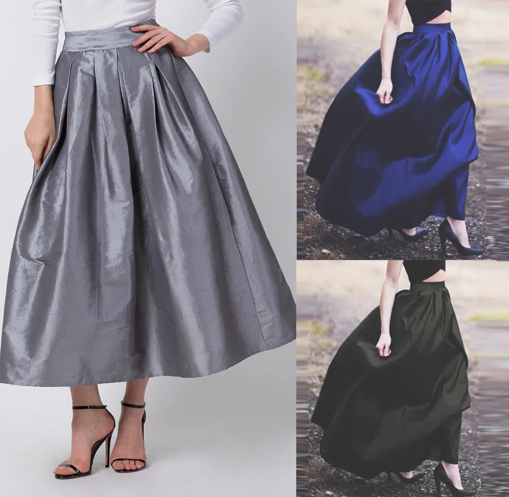 Women Fashion Solid Slim Ball Gown High Waist Billowing Skirt cheap
