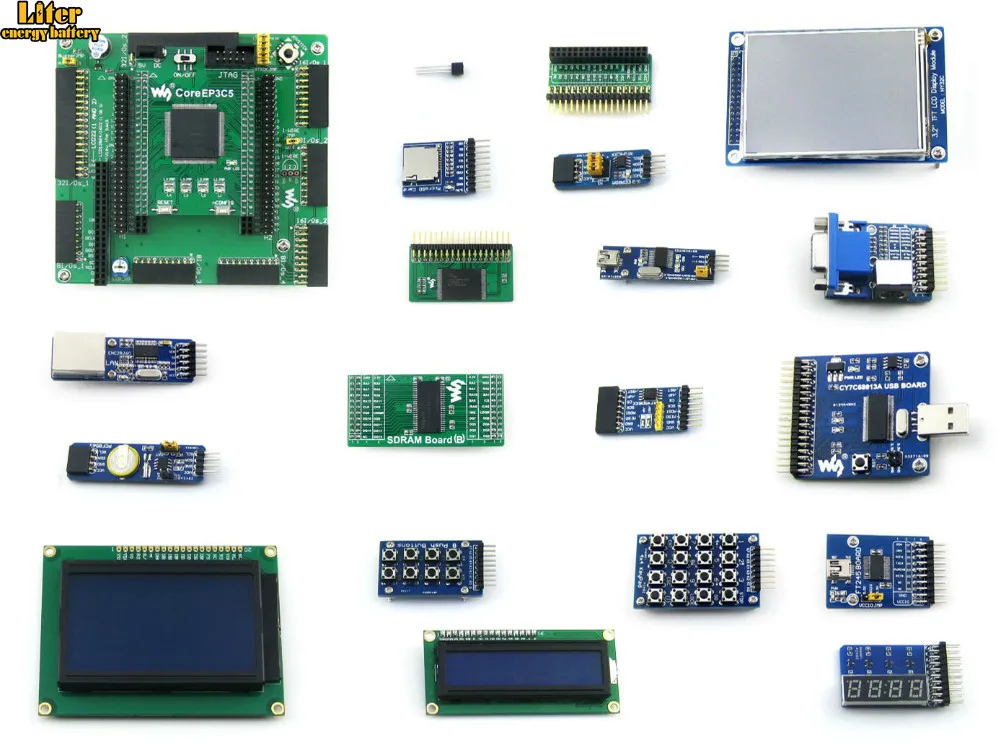 Altera Cyclone Board EP3C5 EP3C5E144C8N ALTERA III FPGA Development + 19 комплектов аксессуаров = OpenEP3C5 C посылка