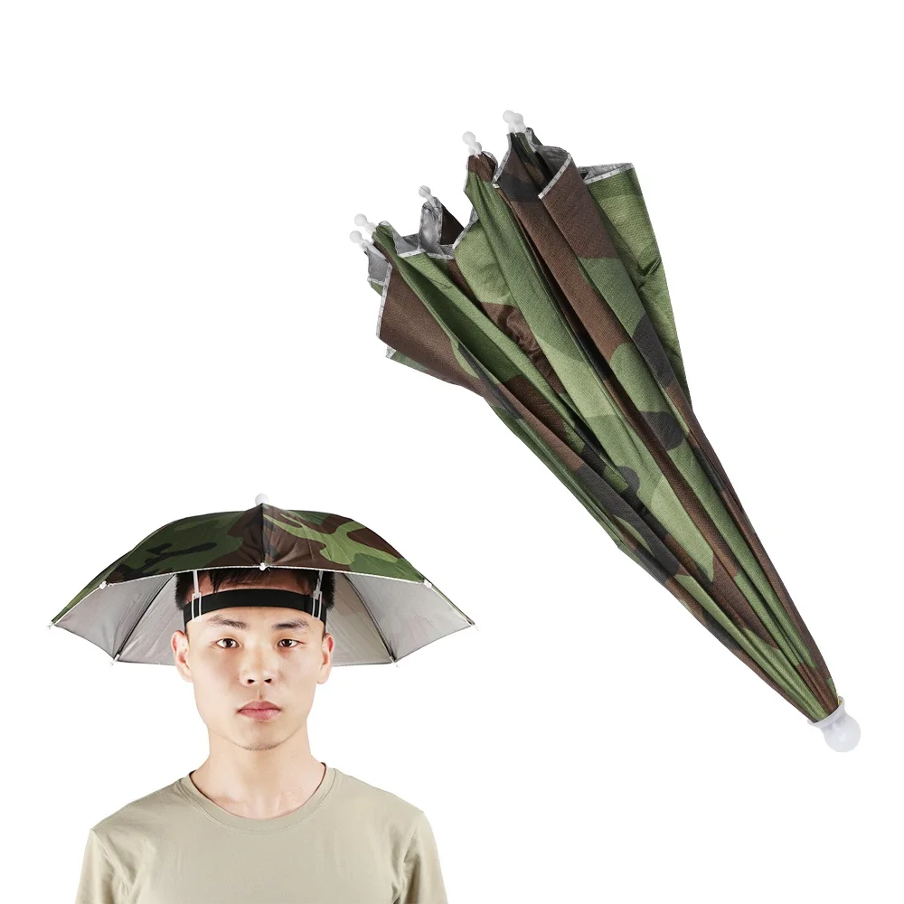 1PC Foldable Fishing Hat Sun Headwear Umbrella Cap Head Hats Outdoor