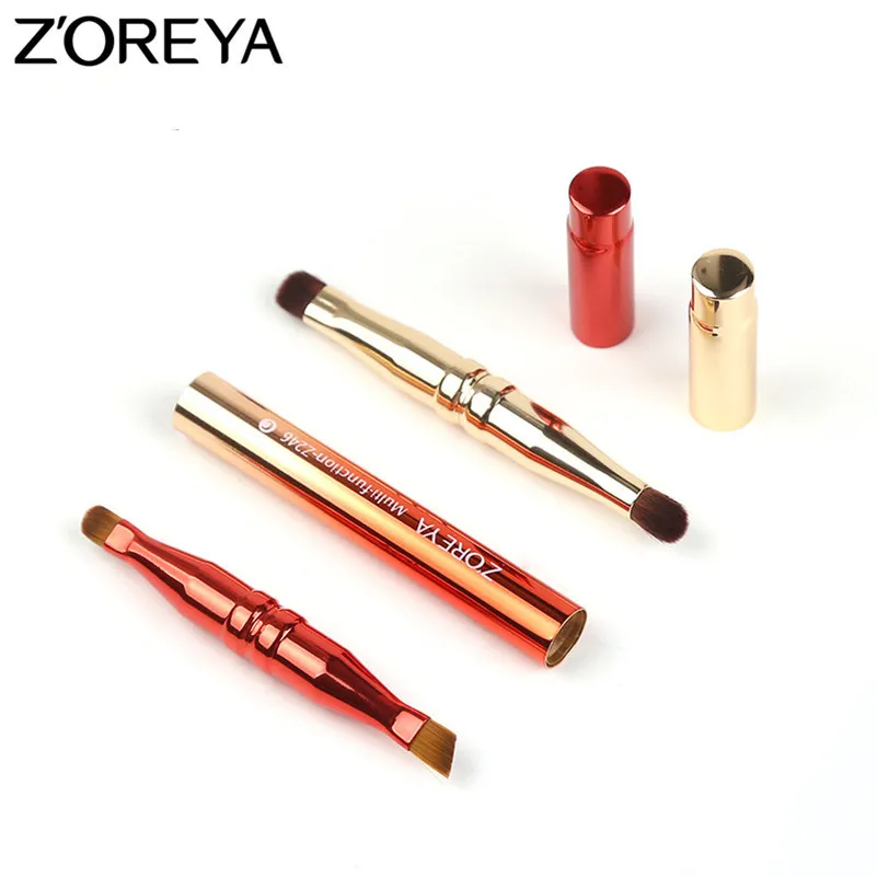 

ZOREYA Brand Makeup Brushes 1pc 4 Head Multifunctional Metal Eye Brush Brow Blending Concealer Eye Shadow Retractable Brush