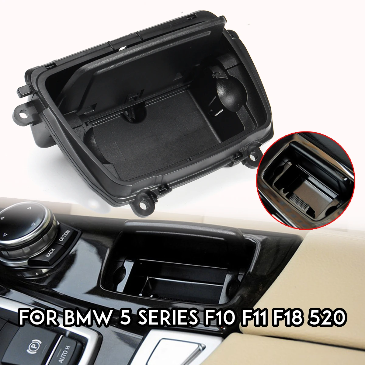 cheap Black Plastic Center Console Ashtray Assembly Box Fits for BMW 5 Series F10 F11 F18 520 51169206347