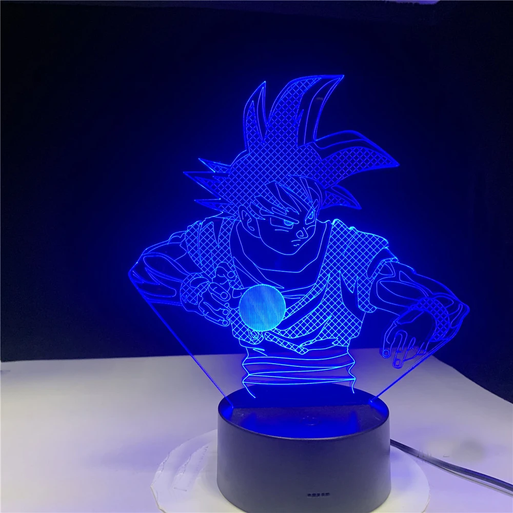 Светодиодный ночник Dragon Ball Z Goku рисунок Каме хаме Ha 3d лампа украшения в спальню Детский подарок на день рождения для детей Новинка свет Saiyan