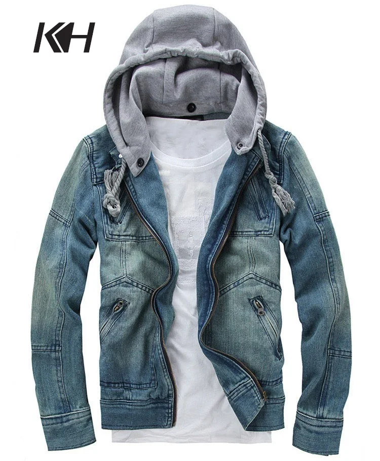 Casuales Hombre Desmontable Con 5xl Primavera M Hombres Y Moda Tamaño Nueva Chaqueta Plus Chaquetas Los Para Otoño Jeans Blue De Capucha ~ wPg04x8qZ