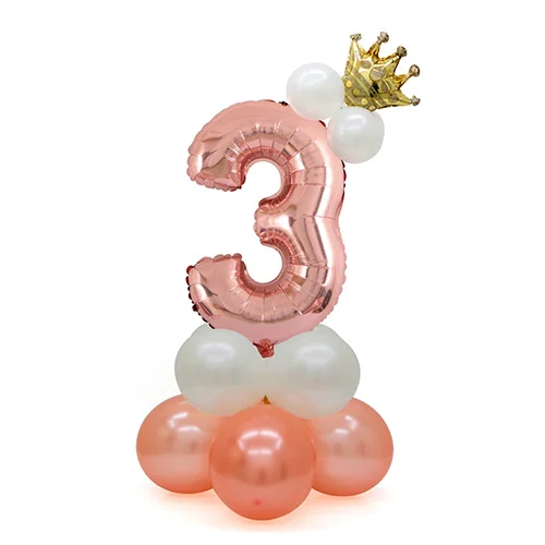 32inch Number 1 2 3 4 5 6 7 8 9 Foil Air balloon Mini Crown Set Baby Shower Birthday Party Balaos Party Decoration - Цвет: 14
