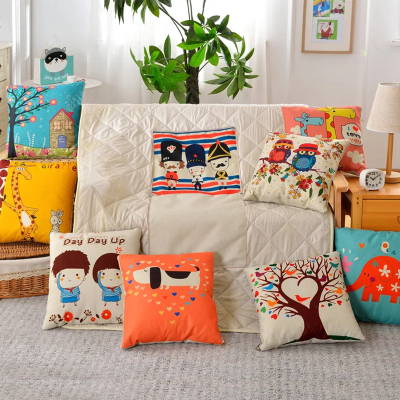 

2 in 1 Nordic 150*110cm office car rest multipurpose warm cushion blanket 40*40cm cartoon deer tree animal pillow home decor