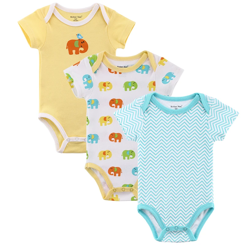 3pcs/lot Baby Rompers Новорожденные Rompers с коротким рукавом Хлопок Baby Boy Девушка Rompers Одежда для новорожденных