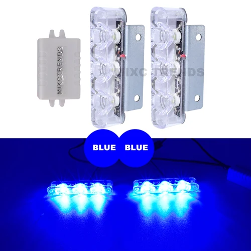 Blue 2 шт. 3 светодиодных стробоскопа 6 Вт полицейский мигающий предупреждающий светодиодный стоп-сигнал Лампа DC 12 В автомобиль Грузовик Мотоцикл задний тормоз Стоп светодиодные фонари - Цвет: Blue