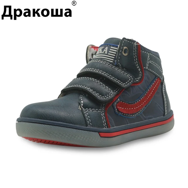 Apakowa/детская обувь, спортивные ботинки для мальчиков, новые весенние модные высокие ботинки из искусственной кожи для мальчиков, удобные детские ботильоны, европейские размеры 21-26
