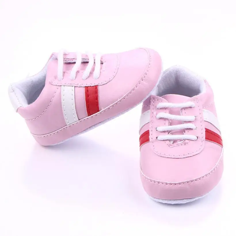 MUQGEW детская обувь для младенцев новорожденных для маленьких девочек и мальчиков для новорожденных в стиле пэчворк, на мягкой подошве для младенцев обувь Высокое качество PU Новинка весны обувь унисекс - Цвет: Розовый