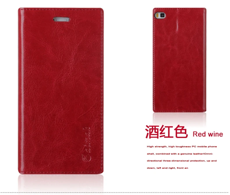 8 расцветок, высокое качество из натуральной кожи флип чехол для Huawei P8 Lite/P8 мини Роскошные Чехлы для мобильных телефонов - Цвет: Красный