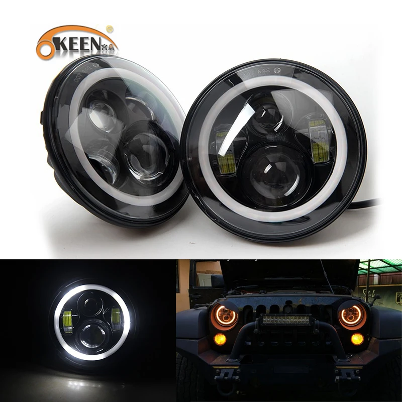 Okeen High Quality Waterproof 12V LED DRL For Jeep Wrangler JK 2007 2014 White Blue Amber