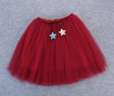 Красивые пышные юбки для девочек 1–10 лет мягкие 3-слойные тюлевые детские юбки-пачки юбка на любой возраст faldas saias - Цвет: Красный