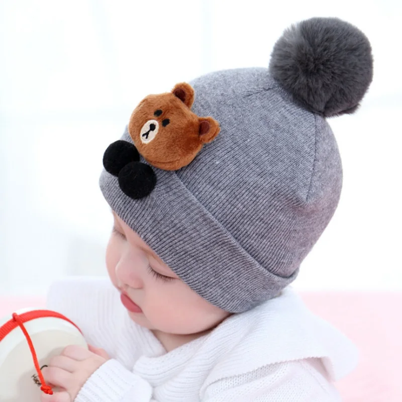 

Baby Boys Girls Pom Hat Children Russia Winter Hat For Girls Knitted Thick Baby Hat Infant Toddler Warm Cap&Scarf Set 0-20Months