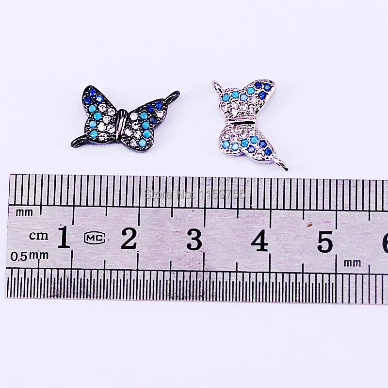 Оптовая продажа 20 шт. Micro Pave CZ кубический циркония Мода бабочка Форма Разъем Бусы для Diy ювелирных изделий