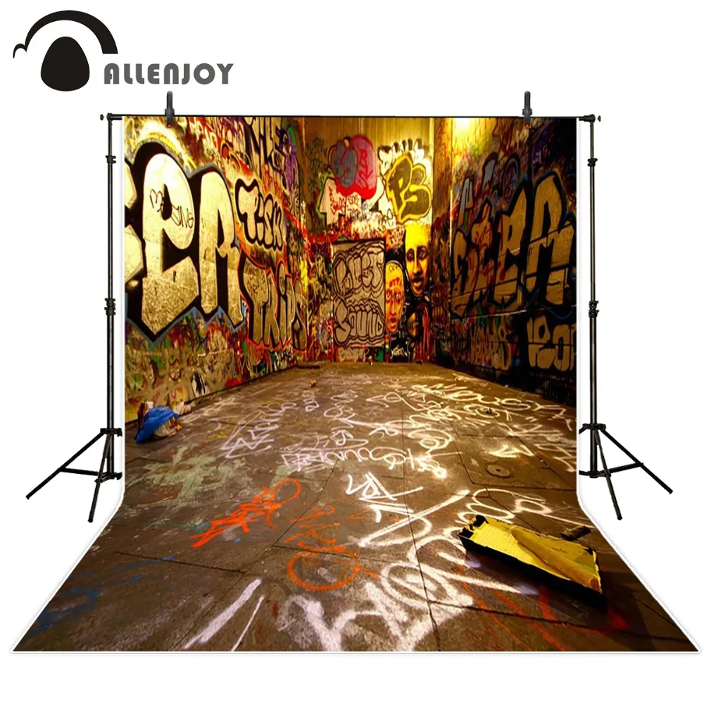 free shipping 5ft 7ft 150cm 215cm photography backdrops graffiti street Hip Hop photography background