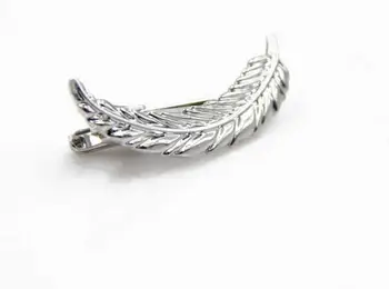 

10pcs/lot Elegant Silver Feather Tie Clips Copper Made Tie Pin Bars Neckite Clasp Men's Jewelry Accessory