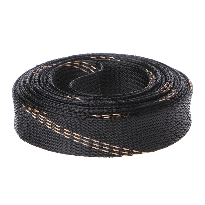 5 м 4-25 мм Расширяемый ПЭТ черный трос в оплетке Sleeving 3 Weave высокой плотности W-store D21_A