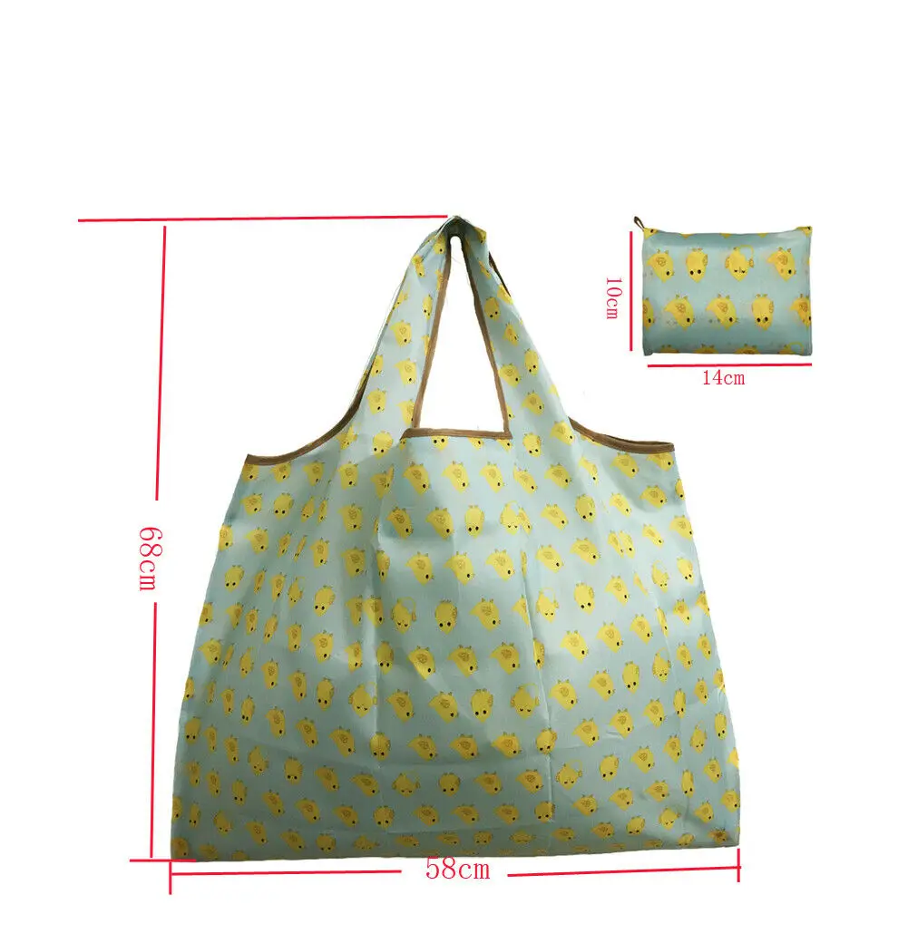 Eco Shopping Travel Shoulder Bag Oxford Tote Handbag Folding Reusable Cartoon Big Size