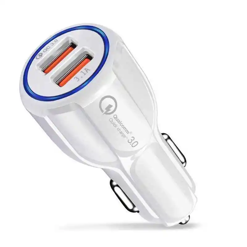 QC3.0 Сертифицированный быстрый заряд двойной 2 USB порт быстрое автомобильное зарядное устройство для мобильного телефона для iPhone samsung Xiaomi Tablet автомобильное зарядное устройство