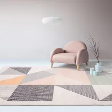 Розовый ковер с геометрическим узором в скандинавском стиле, большой размер, пасторальный ковер для гостиной, Декоративный Напольный коврик для девичьей комнаты