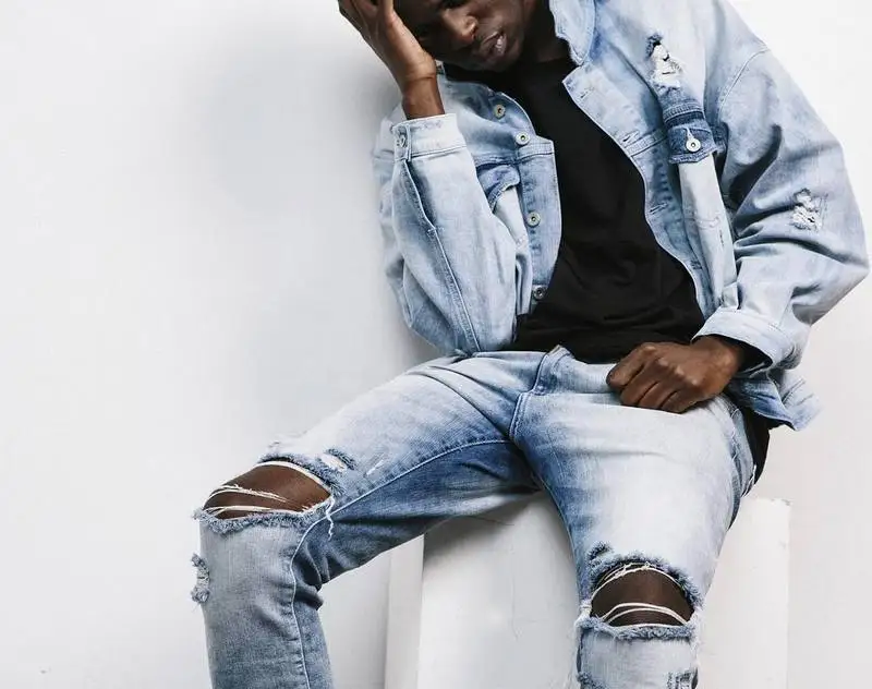 mens cream skinny jeans