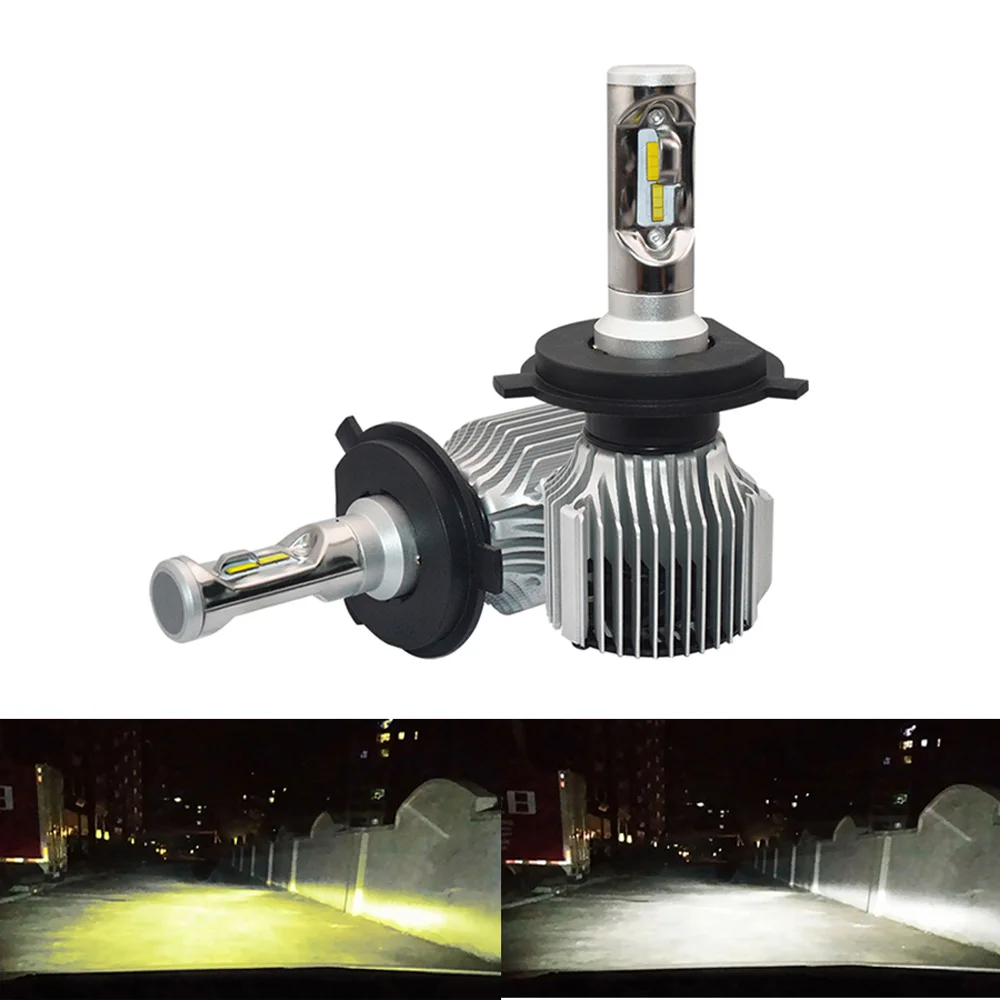 2 шт. 72 Вт 8000LM V1 двойной цвет H15 LED H4 H13 9004 9007 Автомобильная фара 3000 К желтый 6000 белый