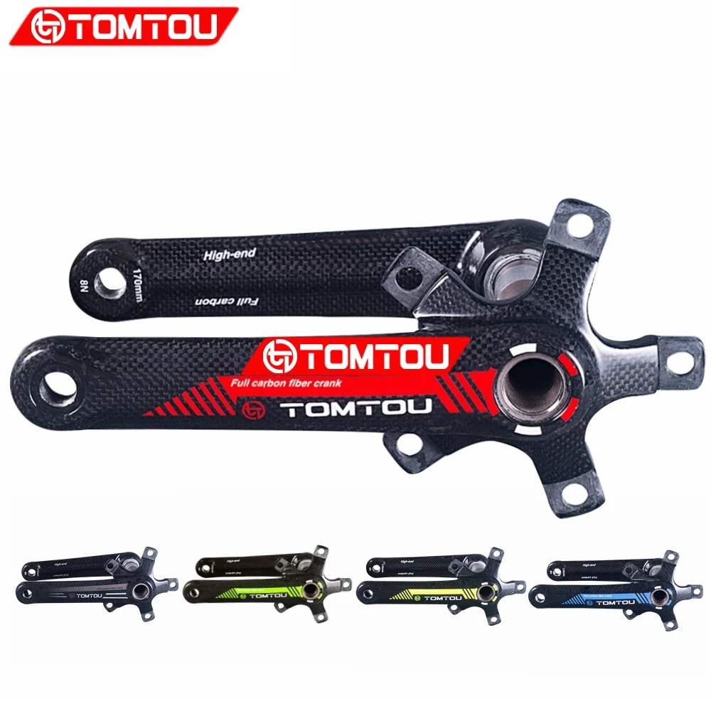 Из карбонового волокна от tomtou велосипед Crank дорожный Crankset 5 коготь BCD 110/130 мм длина
