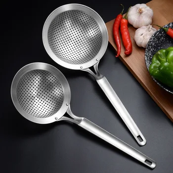 

Slotted Spoon Colander Noodle Strainer Kitchen Utensil Stainless Steel Vermicelli Restaurant Dinner Tool Fries Food Mesh 1pcs