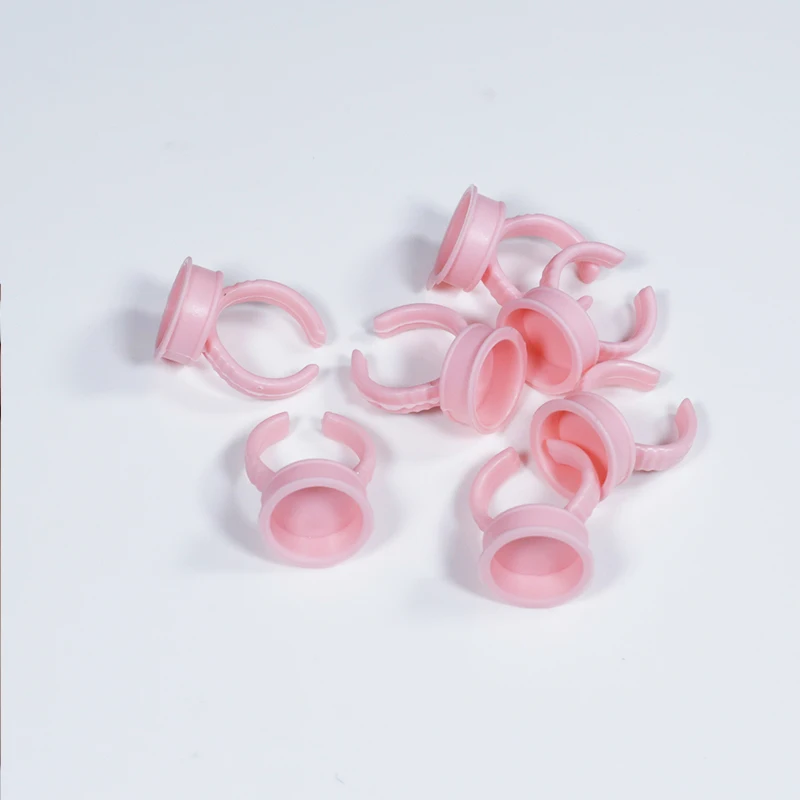 

100pcs pink Disposable Permanent Makeup Ring Medium No-Divider Tattoo Ink Eyebrow Lip Tattoo Pigments Holder Rings Container/cup