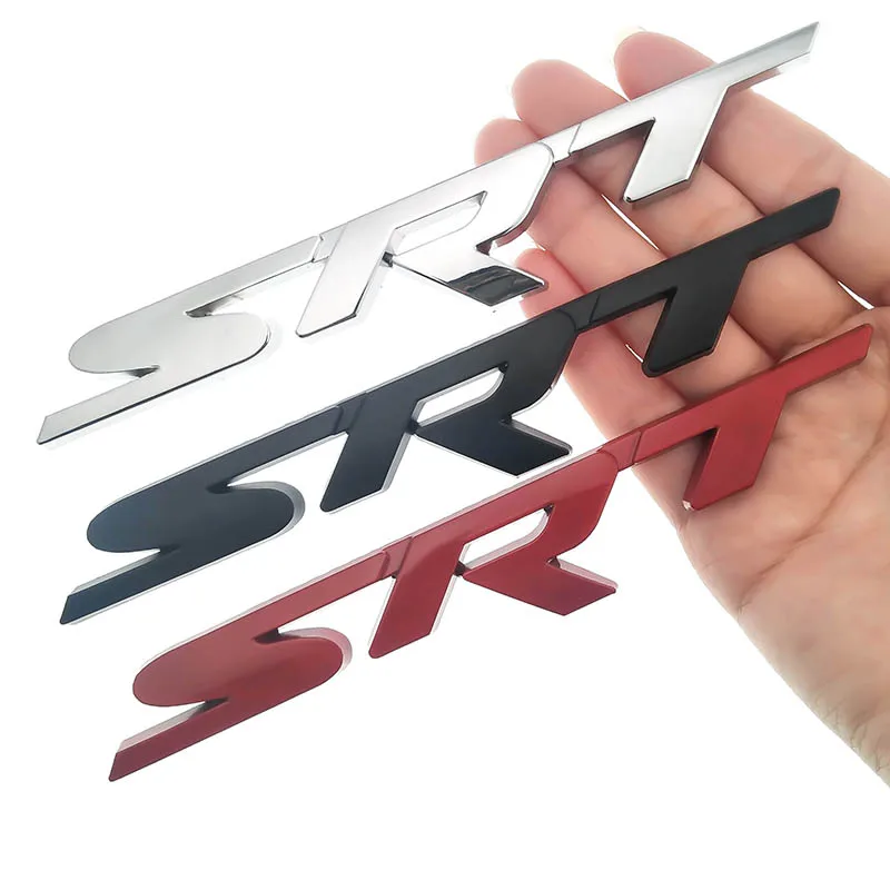 3d Metal Srt Logo Sticker Rear Trunk Emblem Badge For