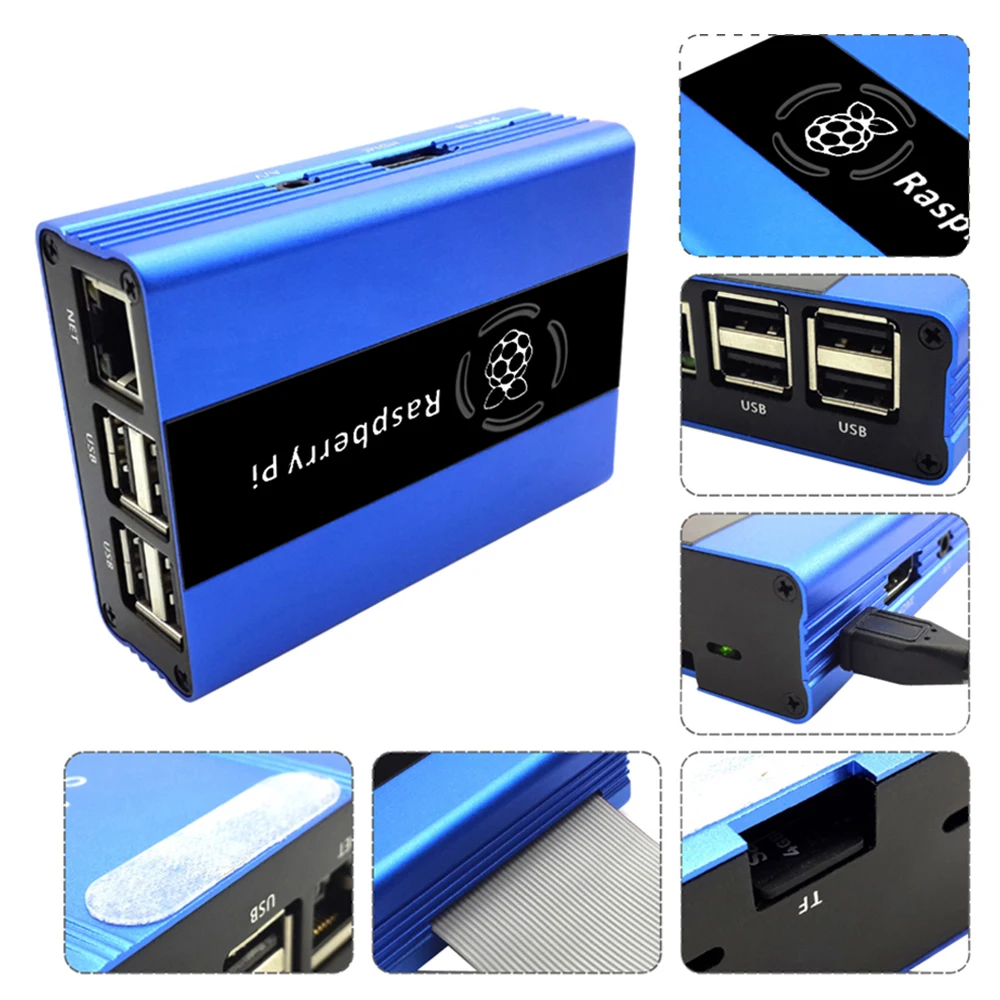 Raspberry Pi 3 2 B + алюминиевый корпус с вентилятором (синий)|pi 2|pi 3case case |