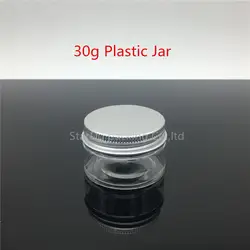 Бесплатная доставка Оптовая продажа 500 шт 30 г PET jar, 30 г Прозрачный Крем в пластиковой баночке Jar, 1 унций банка для безопасности ребенка, 30