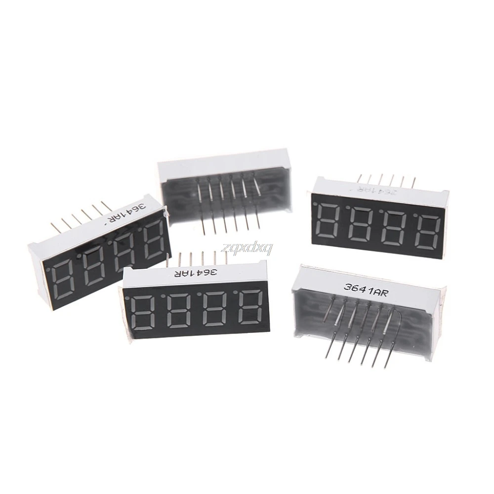 

5PCS 0.36 inch 4 digit led display 7 seg segment Common cathode Red AUG_18 Dropship