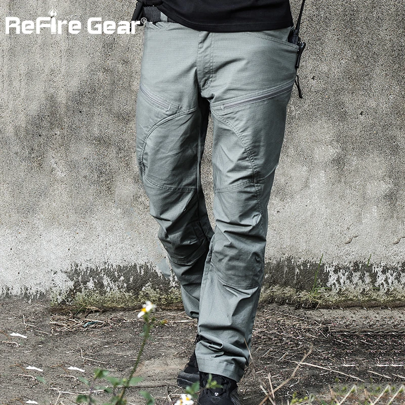 ReFire Gear Military Tactical Cargo Pants Men Special Force Army Combat Pants SWAT Waterproof Large Multi Pocket Cotton Trousers cargo pants military cargo pants